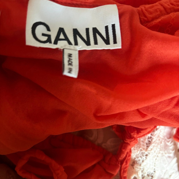 Ganni Orange Ruched stretch-cloqué midi dress size 36 US 4 $475 - Picture 8 of 16